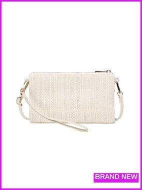 Straw Woven Clutch Purse Beach Vacation Bag Wristlet Shoulder Handbag